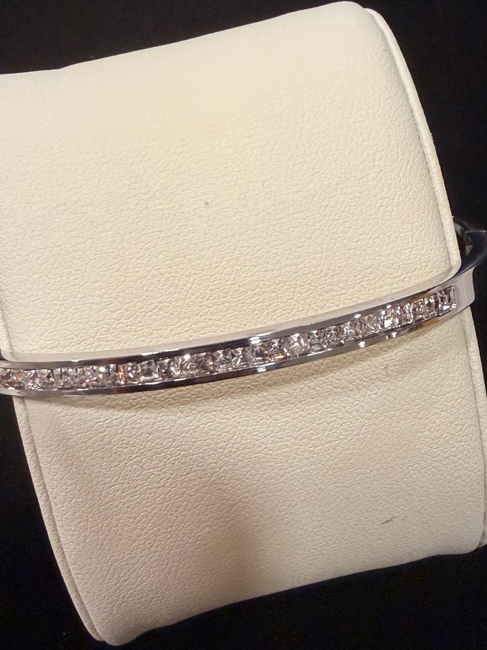 Women's Silver Cubic Zirconia Bangle Bracelet